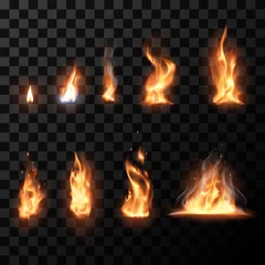 Foto op Plexiglas Realistic flame set © d1sk