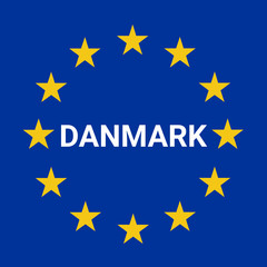 Denmark border road sign illustration