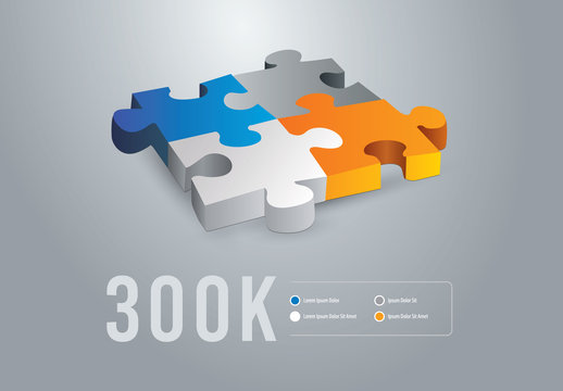 3D Puzzle Infographic Layout