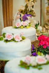 Obraz na płótnie Canvas Sweet cake on a festive buffet. Cake on the table in the restaurant.