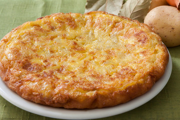 Homemade Typical Tortilla De Patatas, spanish food