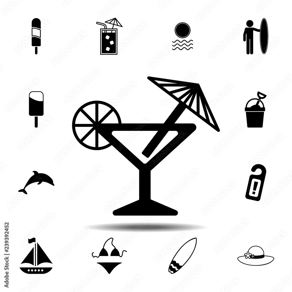Poster cocktail icon. simple glyph vector element of summer icons set for ui and ux, website or mobile appl