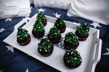 Christmas tree cupcakes