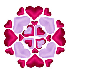 Ornament, pattern of the symbol of love heart, copy Space.