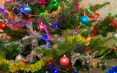 Fototapeta na wymiar Christmas Tree Decoration On The Christmas Tree