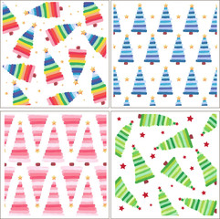 Obraz premium Watercolor Christmas tree patterns