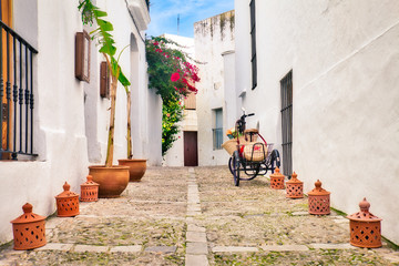 Beautiful street of Vejer de la Frontera, a beautiful town in the south of Spain