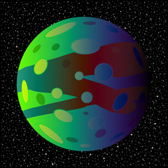 Planet and starry sky. © konstan