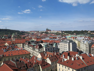 Naklejka na ściany i meble Blick über die Dächer von Prag, Tschechien