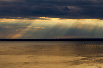 Mare e laguna di Trieste al tramonto