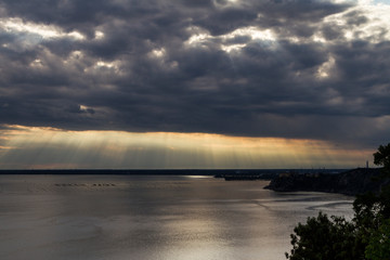 Mare e laguna di Trieste al tramonto