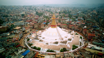 Stupa temple buddhist Bodhnath Kathmandu, Nepal October 12, 2018
