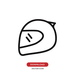 Racing helmet icon vector. Motorcycle helmet symbol isolated on white background.