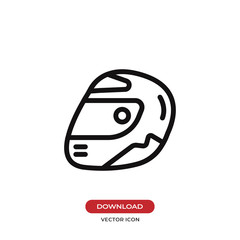 Racing helmet icon vector. Motorcycle helmet symbol isolated on white background.