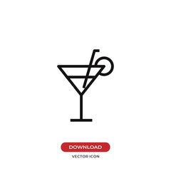 Cocktail icon vector