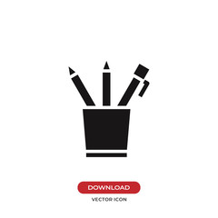 Pencil case icon vector