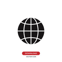 World globe icon vector