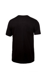 Black t-shirt, clothes on isolated white