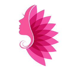 beautiful woman with beauty icon