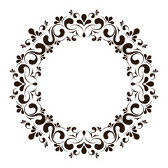 Elegant frame banner, floral elements.