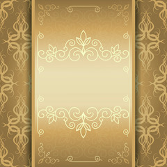 golden card invitation or menu