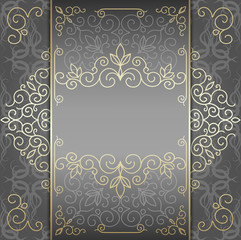 Luxury card with golden patterns