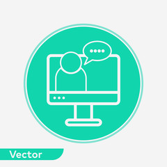 Video conference vector icon sign symbol