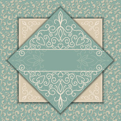 Vintage luxury card or invitation with pattern