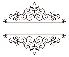 Elegant frame banner, floral elements. Vector illustration.