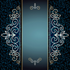 elegant golden pattern on blue