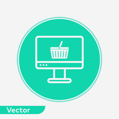 Online shopping vector icon sign symbol