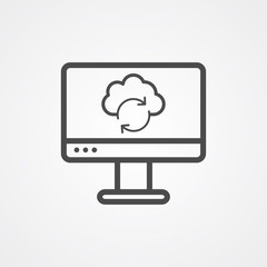 Cloud computing vector icon sign symbol