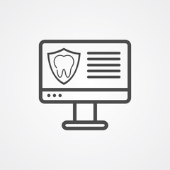 Dental computer vector icon sign symbol