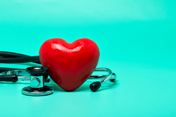 Stethoscope with red heart