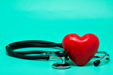 Stethoscope with red heart