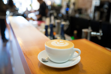 Cafe Latte at Coffee Shop with Great Foam from a Talented Barist