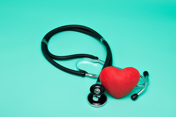 Stethoscope with red heart