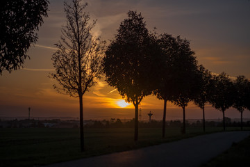 sunset in prague