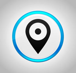Location pin icon round blue push button