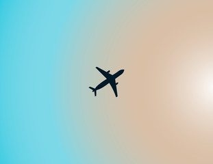 Plane in the sky wallpaper. Flying plane vector illustration