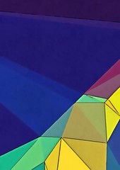 Fototapeta premium Polygonal drawing on canvas. Abstract geometric modern art. Triangles texture background.