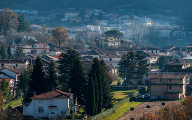 Fototapeta na wymiar landscape of the Italian village of Villa Latina in late autumn