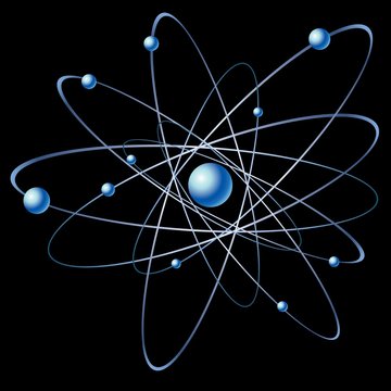 Structural model of the atom. The nucleus and electrons.