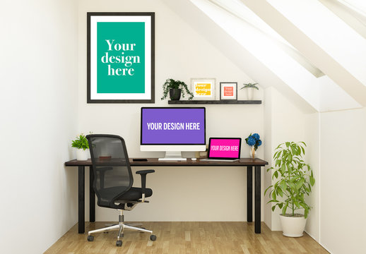Frames and Devices in Attic Office Mockup