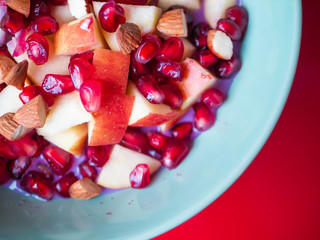 Delicious healthy breakfast fruit bowl