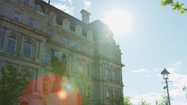 Monument next to Montreal City Hall