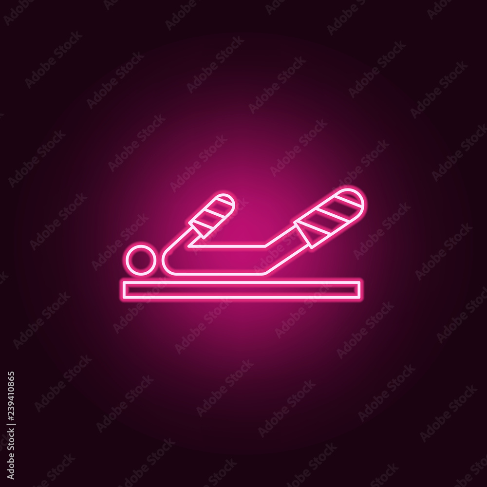 Poster a man with broken bones icon. elements of disabled in neon style icons. simple icon for websites, we