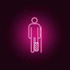 broken leg icon. Elements of Disabled in neon style icons. Simple icon for websites, web design, mobile app, info graphics