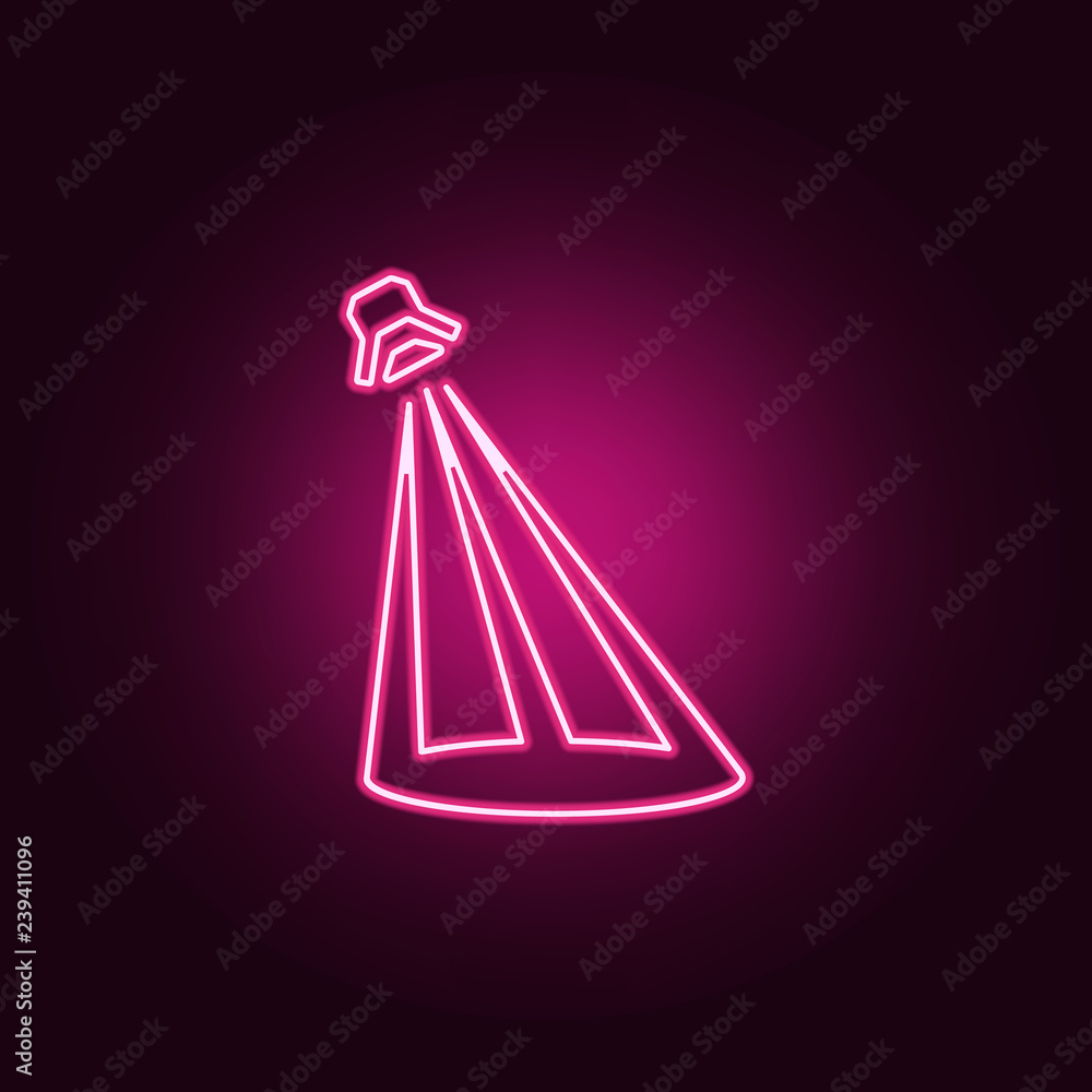 Poster stage lighting icon. elements of spotlight in neon style icons. simple icon for websites, web design
