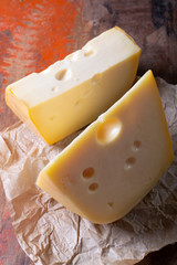 Swiss-style Dutch cheese,made from cow's milk, Maasdam or maasdammer cheese
